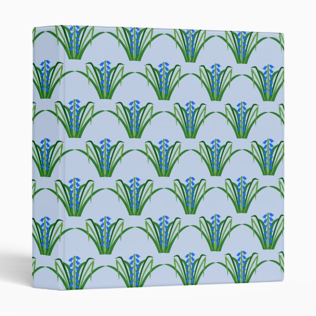Baby Boy Bluebell Flowers Spring Patterned Binder (Front/Spine)