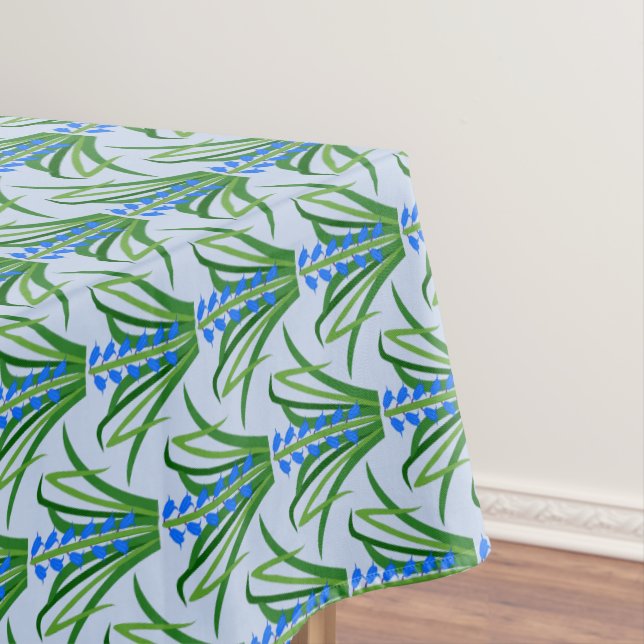 Baby Boy Bluebell Flowers Spring Patterned Tablecloth (In Situ)