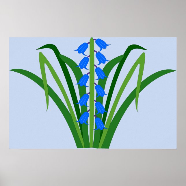 Baby Boy Bluebell Flowers Spring Poster (Front)