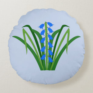 Baby Boy Bluebell Flowers Spring Round Pillow