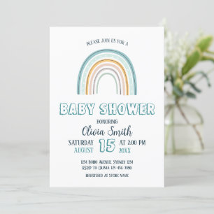 Baby Boy Boho Rainbow Baby Shower Invitation