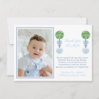 Baby Boy Boxwood Topiary Baptism Birthday Photo