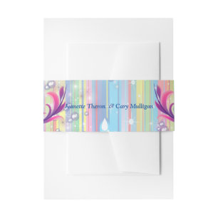 Baby Boy Bubbles & Unicorns Baby Shower Invitation Belly Band