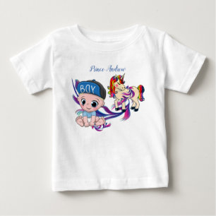 Baby Boy Bubbles & Unicorns T-Shirt