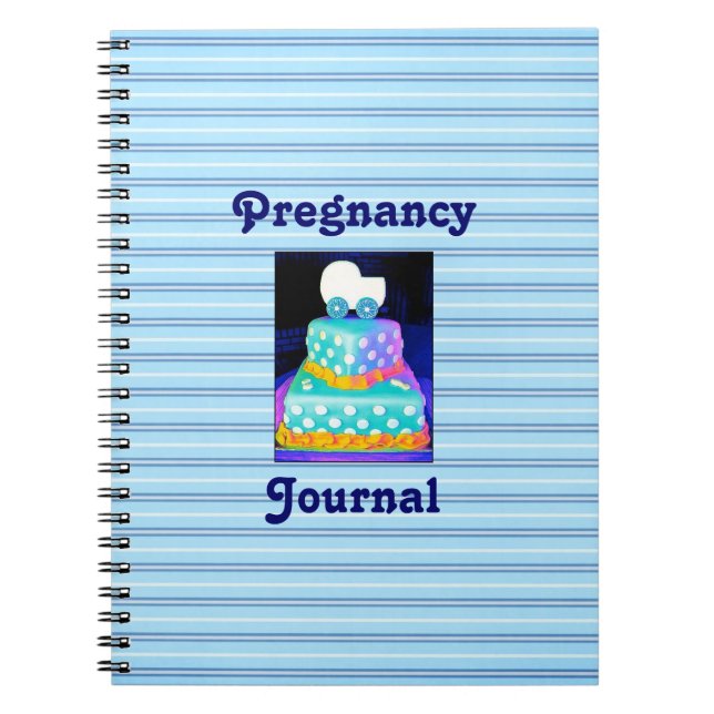 Baby Boy Buggy Cake Pregnancy Journal (Front)