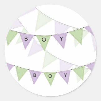 Baby Boy Bunting Banner Cupcake Topper Label
