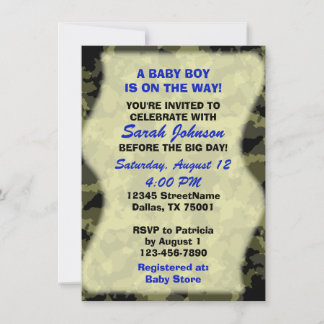 Baby Boy - Camo Theme Baby shower Invitation