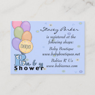 Baby Boy Celebration Registry Cards