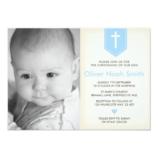 Baby Boy Photo Christening & Baptism Invitations | Zazzle.ca