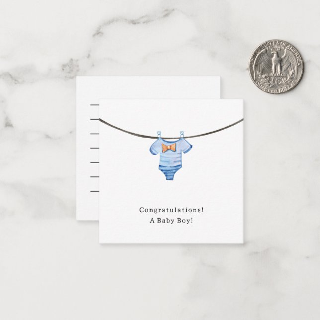 Baby Boy Congratulations Newborn Birth Card (Front/Back In Situ)