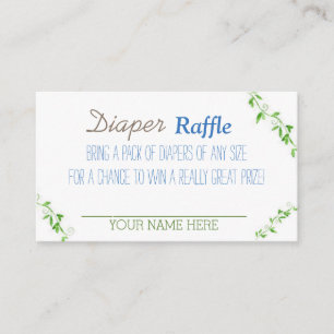 baby boy diaper raffle tickets enclosure card
