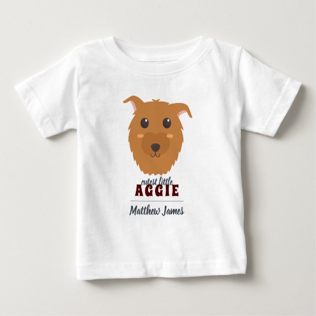 Baby Boy Dog Maroon T-Shirt (Front)