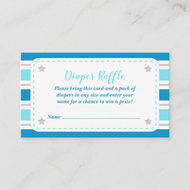 Baby Boy Douche Déchets Carte Raffle (Devant)