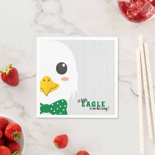 Baby Boy Eagle Green Baby Shower Napkins (Insitu)