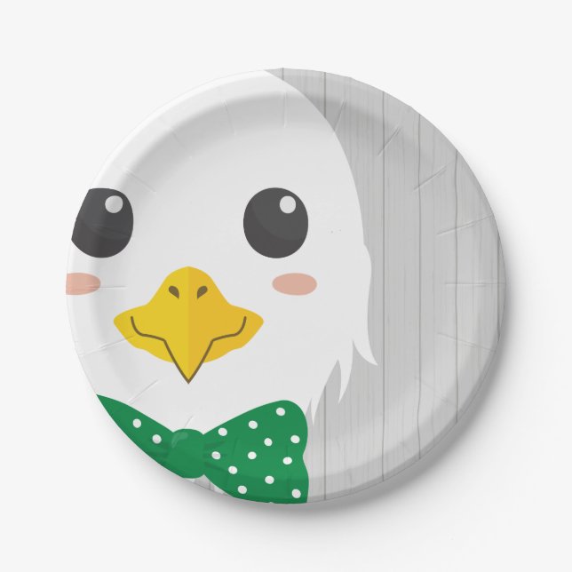 Baby Boy Eagle Green Baby Shower Paper Plates (Front)