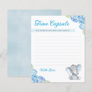 Baby Boy Elephant 1st Birthday Time Capsule Cards