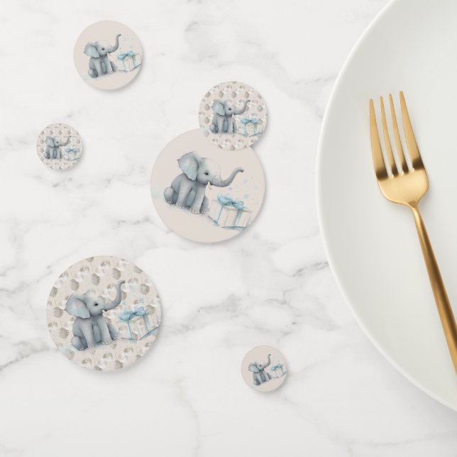 Baby Boy Elephant and Balloons Shower Confetti (Group)