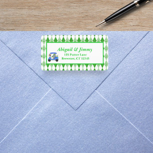 Baby Boy Elephant & Monkey Golf Baby Shower Label