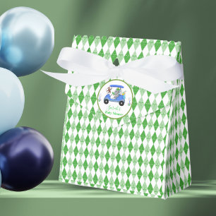 Baby Boy Elephant & Monkey Golf Baby Shower Return Favor Box