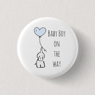 Baby boy expecting badge for mummy 1 inch round button
