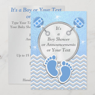 Baby Boy Faire-part Cartes Baby shower Invitation