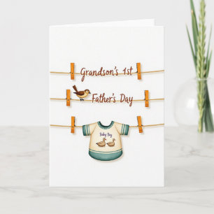 Baby Boy Fathers Day Clothesline Card
