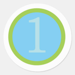 Baby Boy First Brithday Classic Round Sticker