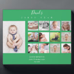 Baby Boy First Year Photo Collage 12 months Green Plaque<br><div class="desc">Baby Boy First Year Photo Collage 12 months Green</div>