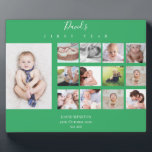 Baby Boy First Year Photo Collage 12 months Green Plaque<br><div class="desc">Baby Boy First Year Photo Collage 12 months Green</div>