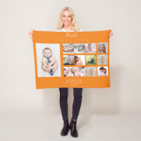 Baby Boy First Year Photo Collage Keepsake Orange