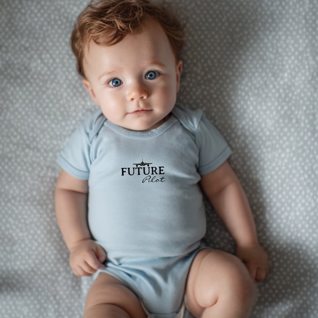 Baby Boy Future Pilot Airplane Aviator Minimalist  Bodysuit (Creator Uploaded)
