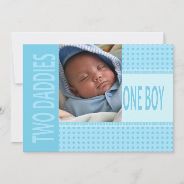 Baby Boy Gay Dads Faire-part de naissance (Devant)