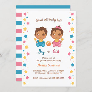 Baby Boy Girl Genre Reveal Party Invitation