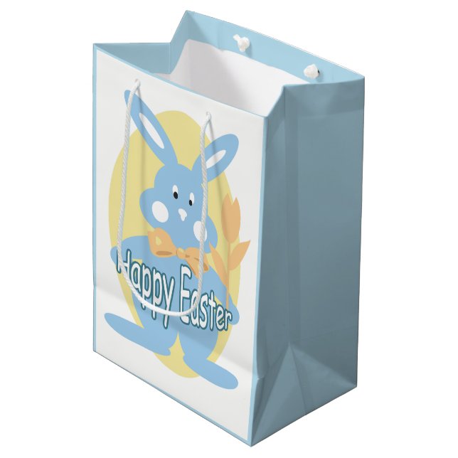 Baby Boy Happy Easter Bunny MGB Medium Gift Bag (Front Angled)