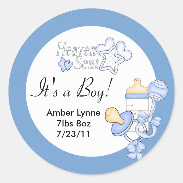 Baby Boy Heaven envoyé Stickers personnalisables (Devant)