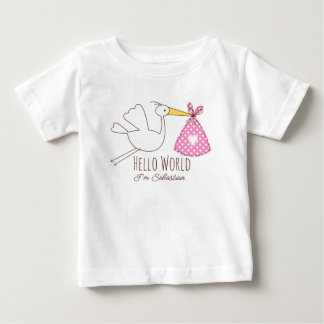 Baby Boy Hello World I'm Sebastian Personalized T-Shirt