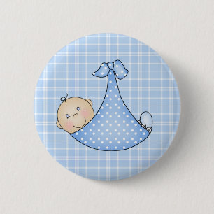 Baby Boy in Blanket 2 Inch Round Button