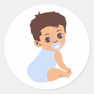 Baby Boy in Blue Romper Cutout Sticker