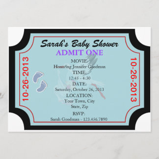 Baby Boy Invitation Admit One Customized