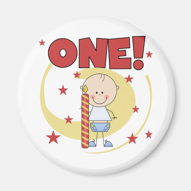Baby Boy is One 1st Birthday Tshirts and Gifts Magnet (Front)