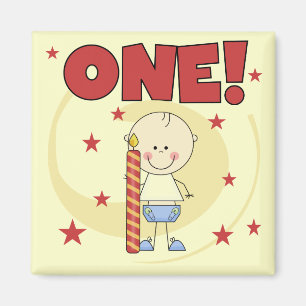 Baby Boy is One 1st Birthday Tshirts and Gifts Magnet