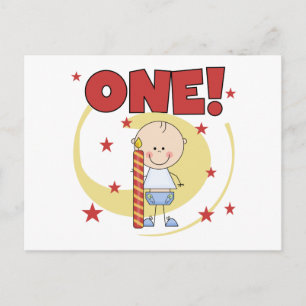 Baby Boy is One 1st Birthday Tshirts and Gifts Postcard