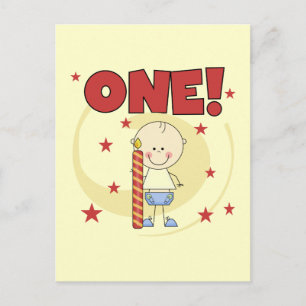 Baby Boy is One 1st Birthday Tshirts and Gifts Postcard