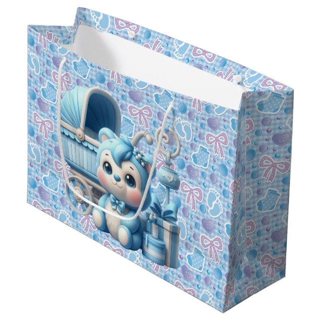 Baby Boy  Large Gift Bag (Front Angled)