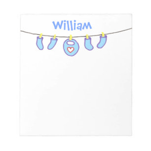 Baby Boy Laundry It's A Boy! Personalized Name Notepad