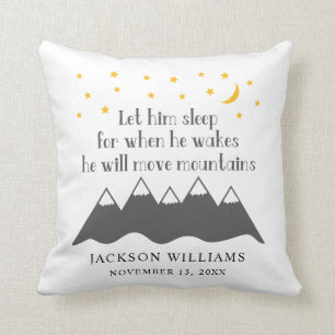 Baby Boy Let Him Sleep Saying Nursery Throw Pillow