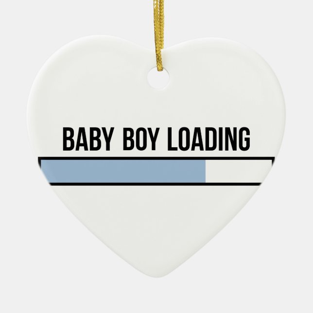 Baby Boy Loading Ceramic Ornament (Front)