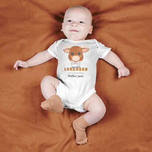 Baby Boy Longhorn Burnt Orange Baby Bodysuit