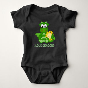 Baby boy love Dragons bodysuit
