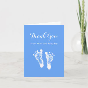 Baby Boy Merci mignon Bleu Nouveau-né Empreintes